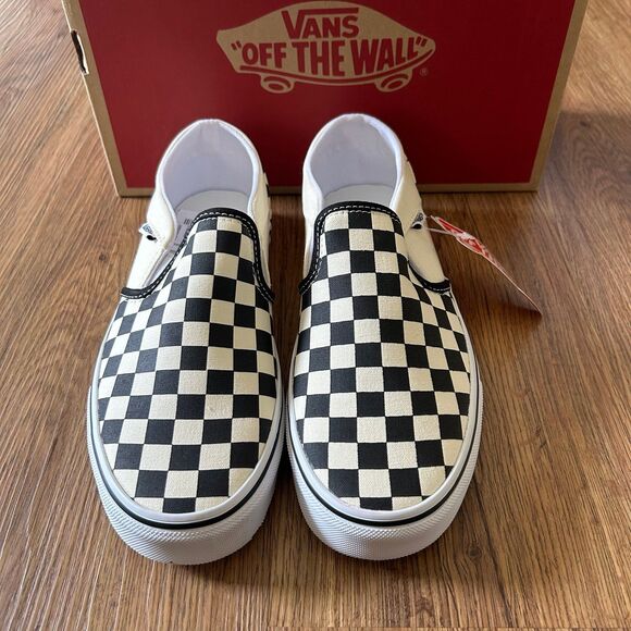 VANS checkerboard Asher slip on shoes sneakers women’s 8 new - Picture 2 of 6